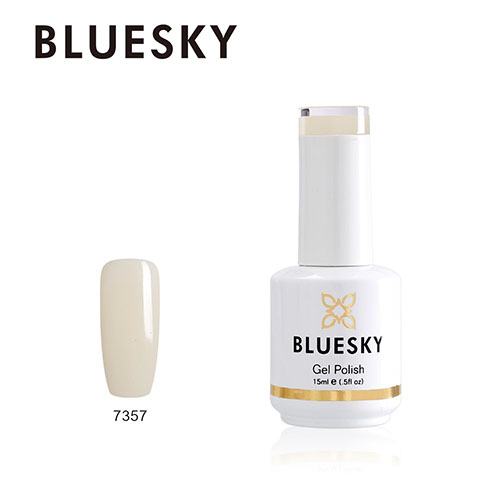 BLUESKY Esmalte Gel 7357 Blanco con tono Beige (Base Francesa)