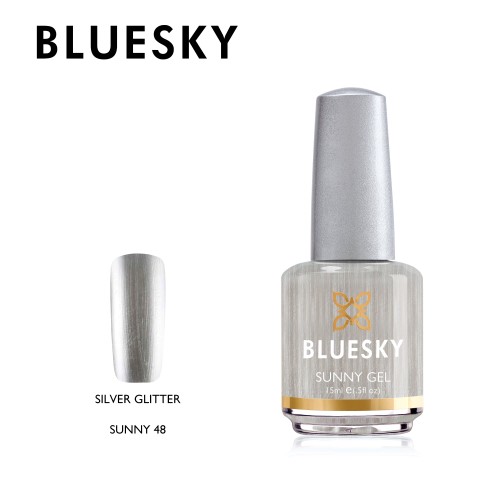 Esmalte tradicional Bluesky - Sunny48 Silver glitter - plateado metálico