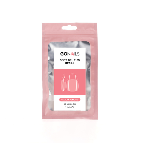 Go Nails Tips Soft Gel Individual Medium Almond #0